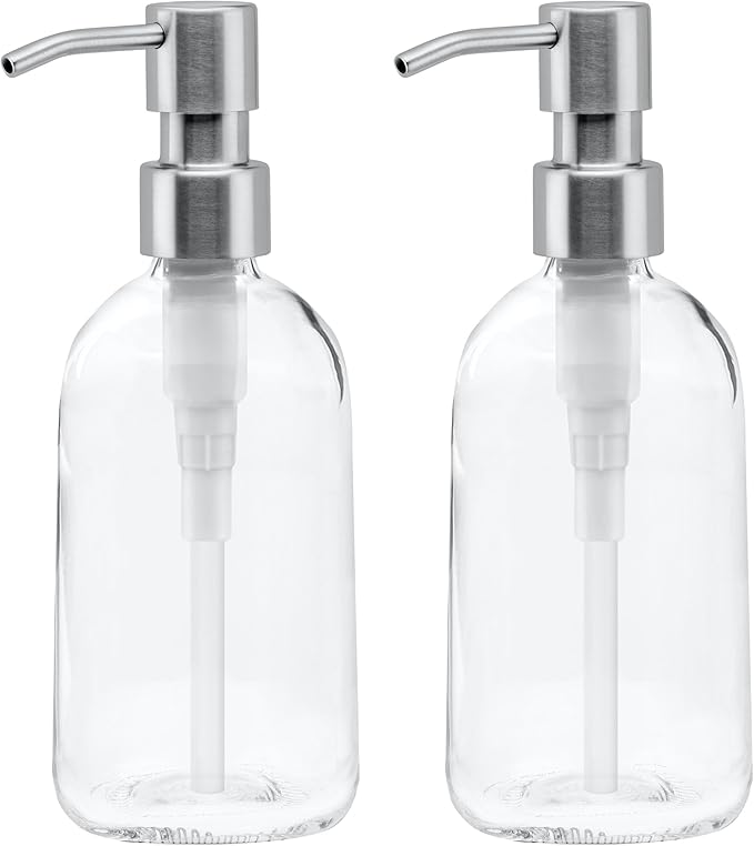 Grove Co. Gel Hand Soap Dispenser, 2 x 13.5 oz Glass Bottles