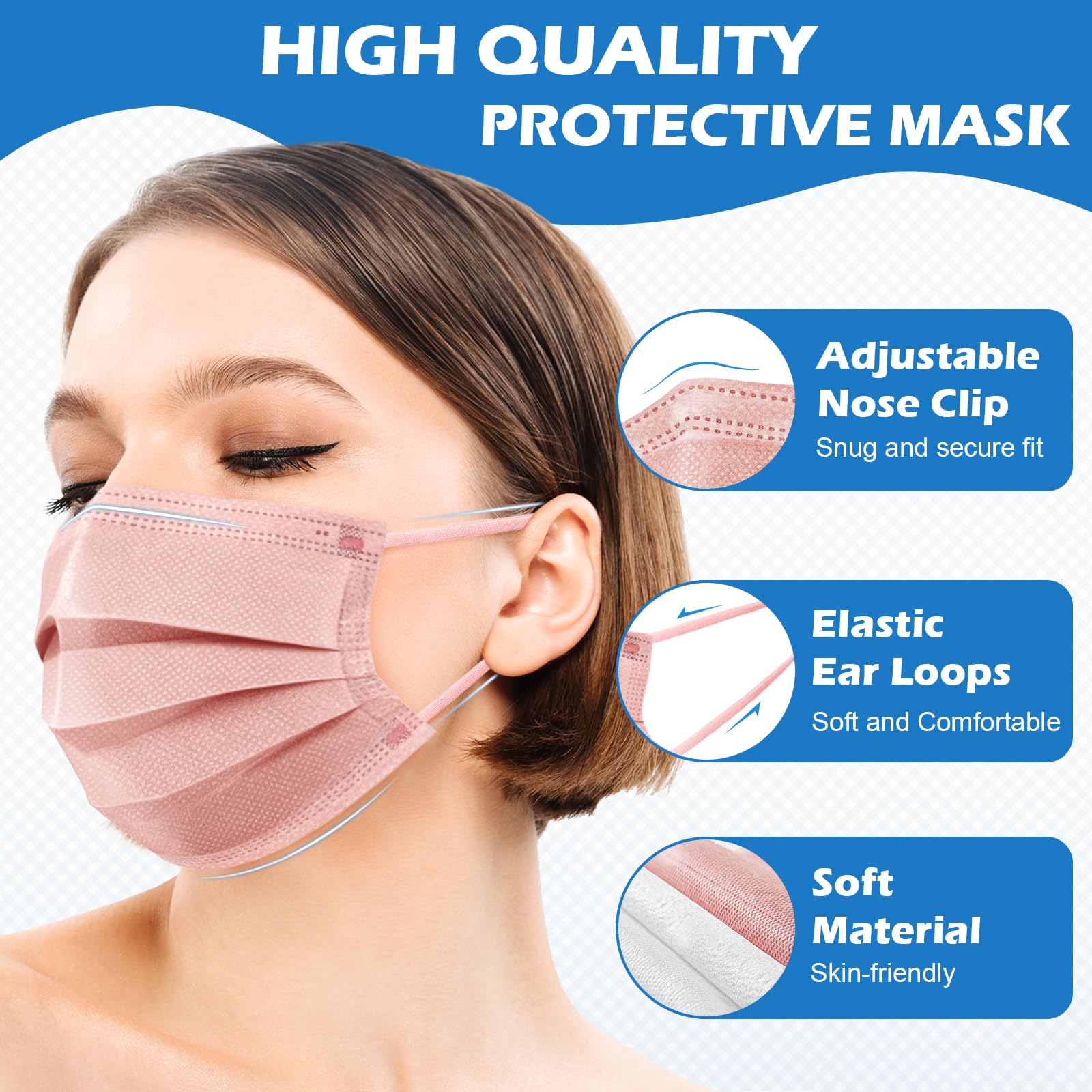 ZIYE 100 Pcs Non-medical Disposable Face Masks
