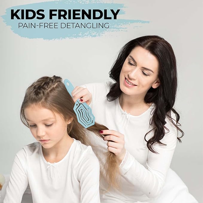 Detangler Brush for Women, Men & Kids - Anti-Static Hair Brush - Vented with 360 Flex Gently Removes Knots, Dry & Wet Use for Thick, Fine, Natural & Curly Hair