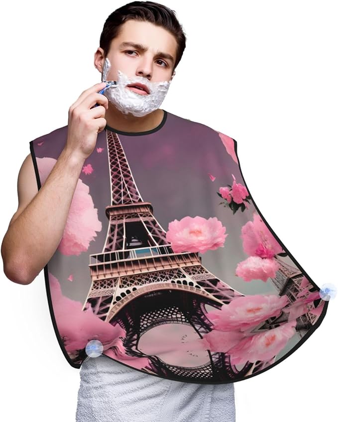 Purple Music Notes Print Beard Bib Shaving Apron, Beard Hair Trimming Cape – For Dad