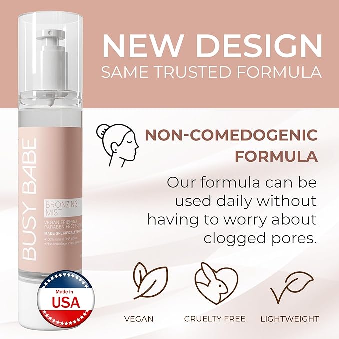 Bronzing Facial Tanning Mist - Face Tanner Spray For A Natural, Non-comedogenic Tan - Daily Self Tanning Mist With 100% Natural DHA Actives - Quick Tan Spray For Face - 3.38 Fl Oz