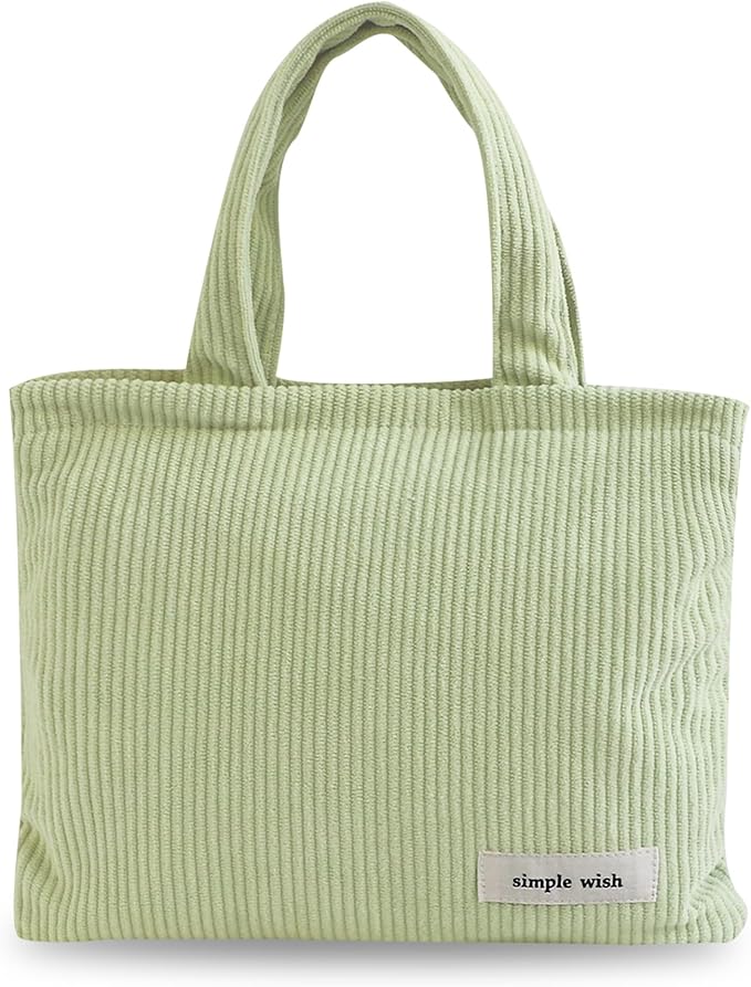 Wudygirl Makeup Bag Travel Cosmetic Bag for Women Small Makeup Pouch with Handle Zipper Cosmetic Pouch Handbag Aesthetic 8.3" x 6.7"(Light Green)