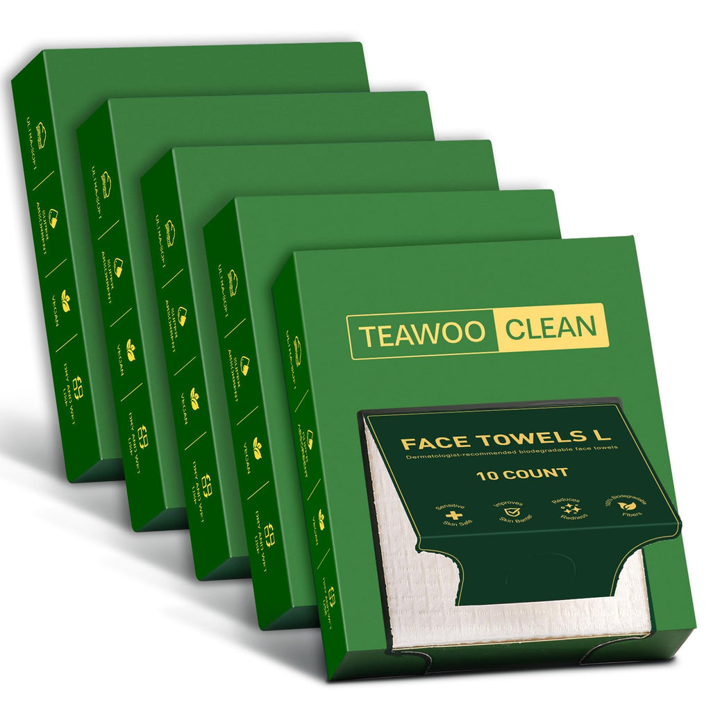 Face Towels Disposable, 5 * 10 Travel Pack, Double-Sided Facial Towelettes