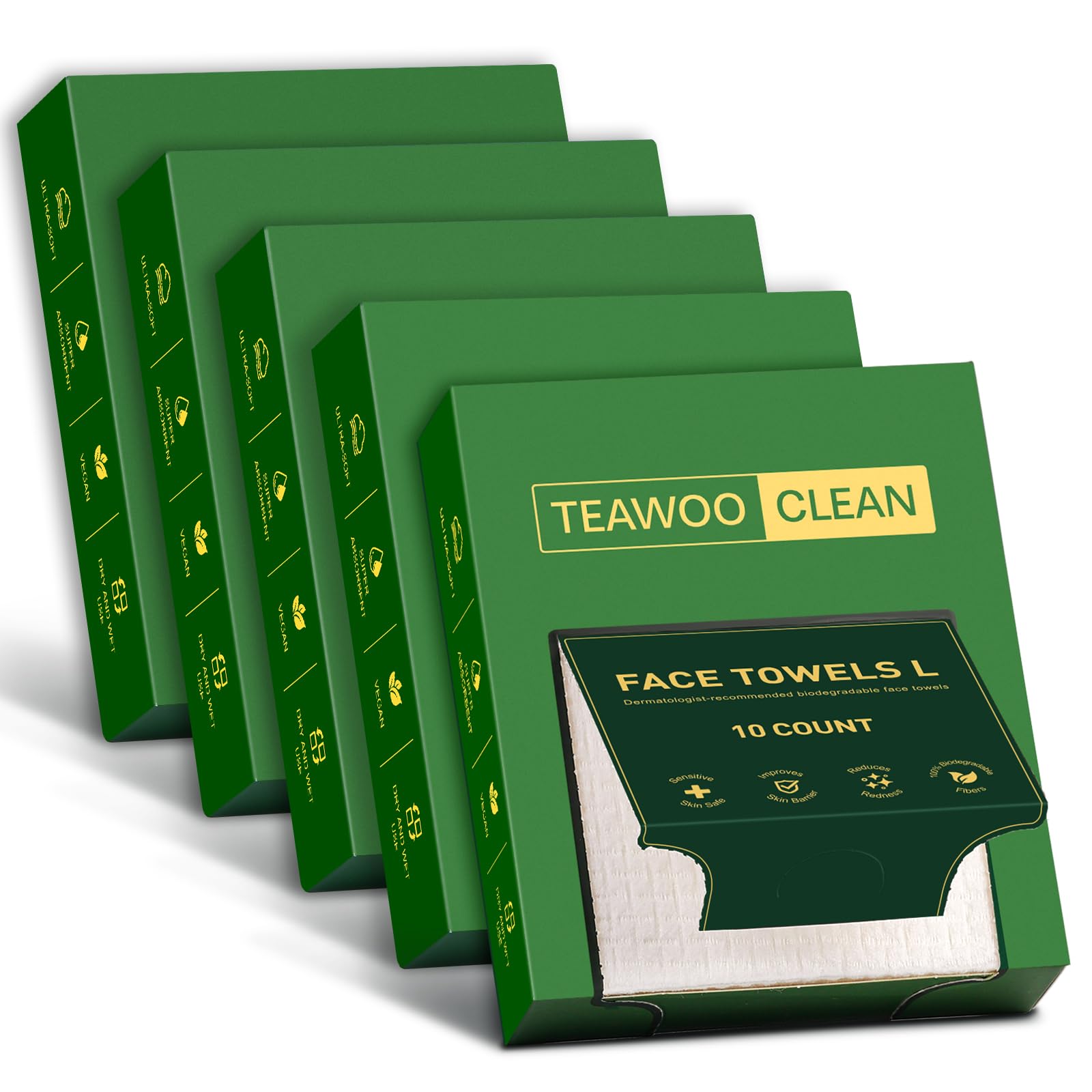 Face Towels Disposable, 5 * 10 Travel Pack, Double-Sided Facial Towelettes