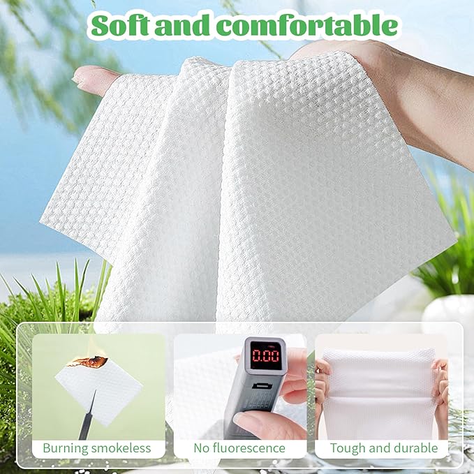 Disposable Face Towel, 200 Count Biodegradable Face Towels, for Washing Soft Cotton Dry Wipes Facial Cloths Towelettes for Washing and Drying, Facial Tissue for Cleansing