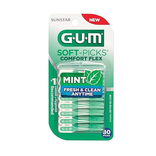 GUM Soft-Picks Comfort Flex Mint – Easy-to-Use Interdental Picks for Plaque Removal Health with Convenient Carry Case, Dentist Recommended, 80 Count (Pack of 4) 320 Total