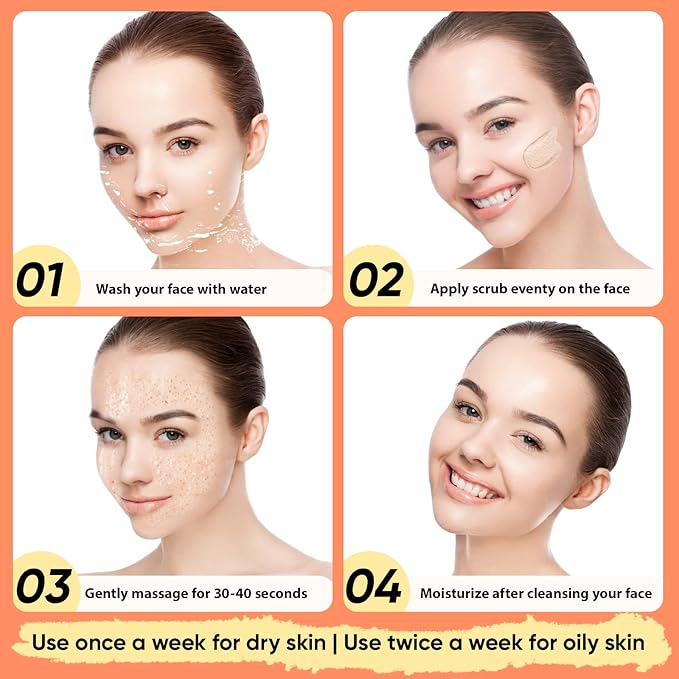 YAFUSIPE Vitamin C and Retinol Facial Scrub Face Scrubs Exfoliating Face Wash Vitamin C Facial Body Scrub Microdermabrasion Exfoliator for Blackhead Ingrown Hair KP Bump Eraser Exfoliant 3.5OZ