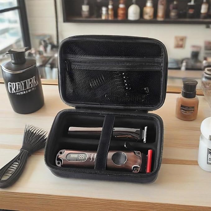 Hard Barber Case, Hair Cutting Clippers Compatible with Ufree for FADEKING for Romanda for Novah for KIKIDO for Wahl Professional Beard Trimmer Grooming Storage Organizer Bag Guard for Travel Razor
