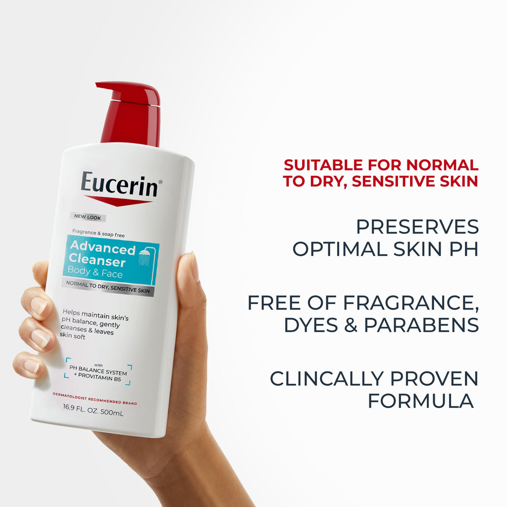 Eucerin Advanced Repair Body and Face Cleanser, 16.9 FL OZ
