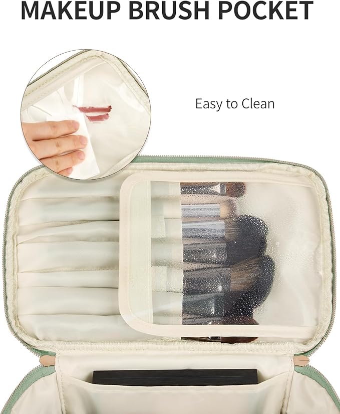 Wandering Nature Makeup Bag, Women Travel Make Up Vanity Case with Handle