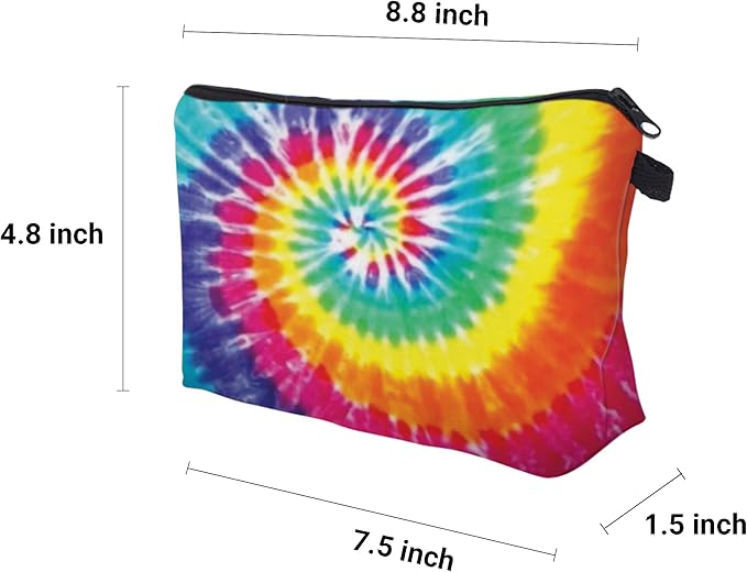 Aiphamy Cute Travel Makeup Bag Cosmetic Bag Small Pouch Gift for Women (Tie Dyed)