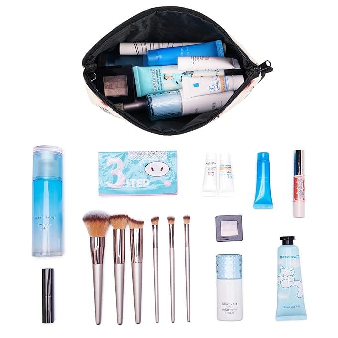 WANDF Small Makeup Bag for Purse, Small Cosmetic Bag for Women