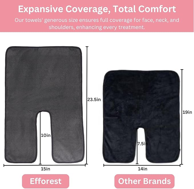Efforest Facial Towels for Estheticians – Microfiber Soft Spa Towel for Skincare, Massage & Professional Use (Grey, Pack of 5)