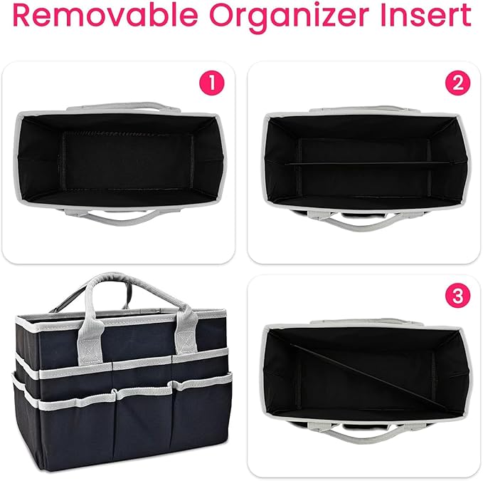 HTYSIQI Dog Grooming Organizer Bag with 10 Pockets, 600D Oxford Portable Tote for Pet Supplies Storage, Travel Grooming Kit for Dog Cat Accessories, Shampoo, Brush, Clipper, Lightweight & Durable