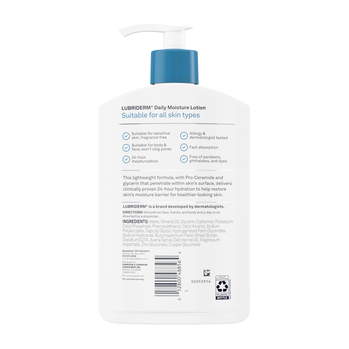 Lubriderm Daily Moisture Body Lotion, Fragrance Free, 16 fl. oz