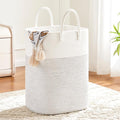 Laundry Basket,Woven Cotton Rope Laundry Hamper,Versatile Storage for Dirty Clothes,Baby Toys,and Blankets in Bathroom, Nursery