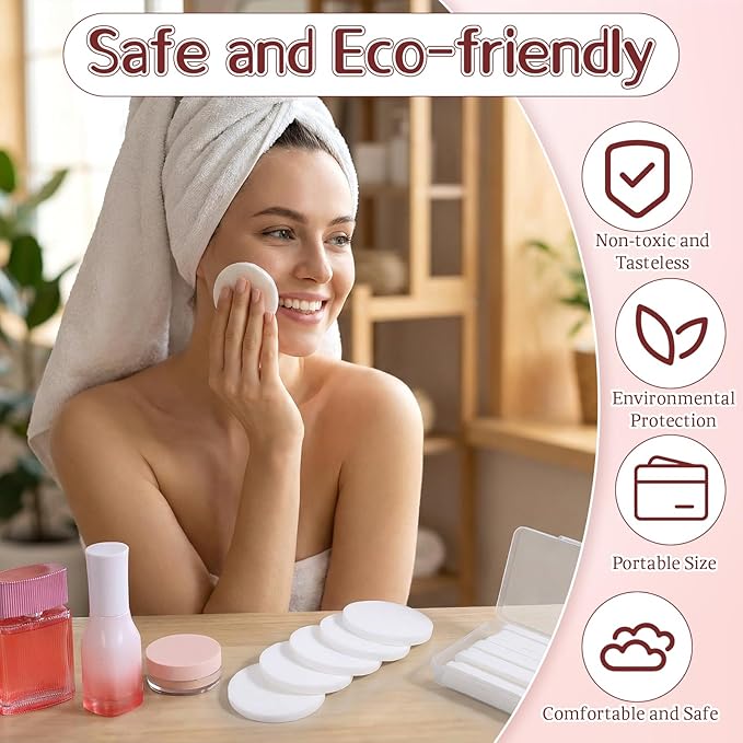 AOZUO 360 Pcs White Compressed Facial Sponges, Round Compress Face Sponge for Estheticians Soft Compressed Makeup Sponges with Travel case Face Exfoliating Pads for Washing SPA Makeup Removal