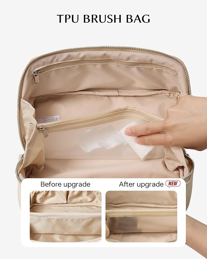 EACHY Personalized Makeup Bag, Travel Cosmetic Bags for Women with Zipper & Handle, Christmas or Birthday Gift for Mom, Wife and Friends