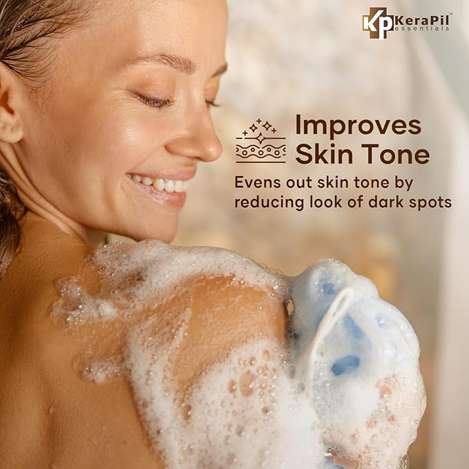 KERAPIL Exfoliating Body Wash, Coconut and Vanilla, 16 fl oz