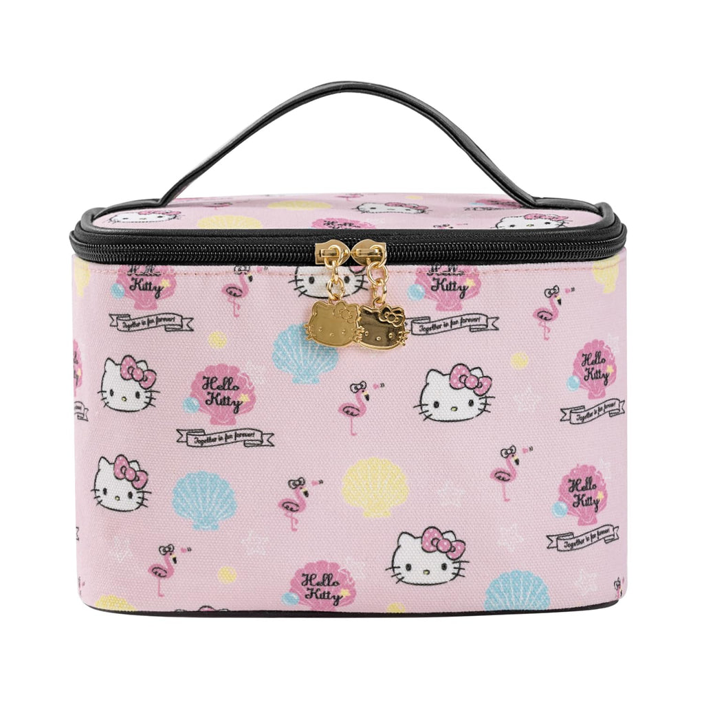 Vimanllie Cosmetic Bag Large Makeup Bag |Travel Toiletry Bags Organizer for Women | Pink Canvas Case with Brush Holder for Girls - Beauty Organizer for Home & Travel with Handle