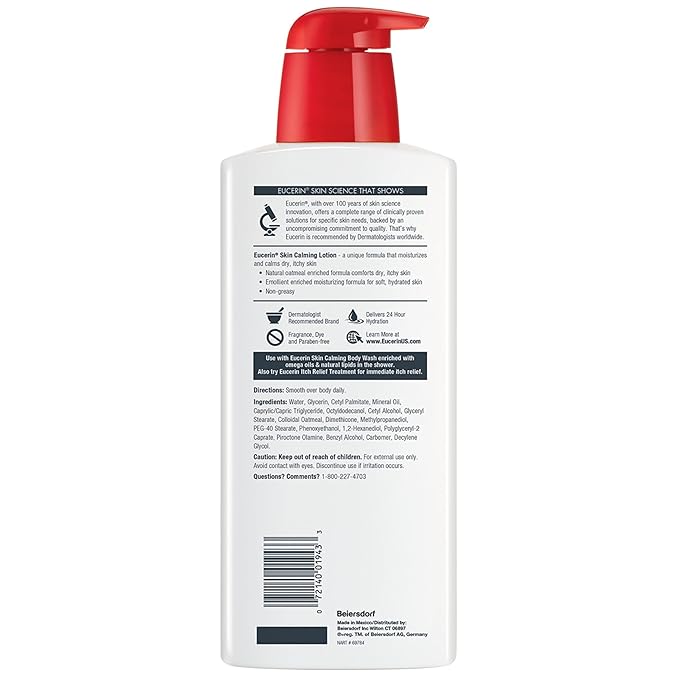 Eucerin Skin Calming Body Lotion with Natural Oatmeal, 16.9 FL OZ