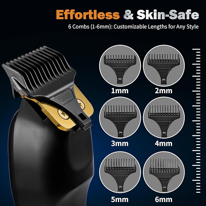 Elehomyou Beard Trimmer for Men - Rechargeable Men's Hair Clippers & Razor, Cordless Hair Trimmer & Shaver for Face, Neck, Groin & Manscaping, Ideal Gift for Men, Black