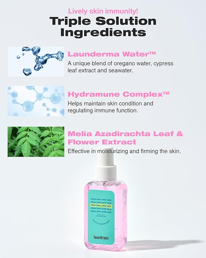 LAUNDRYOU Hydrating Jelly Mist | Soothing Facial Spray with Probiotics for Skin Barrier Support | Lightweight & Moisturizing | Korean Skin Care (3.38 fl oz)