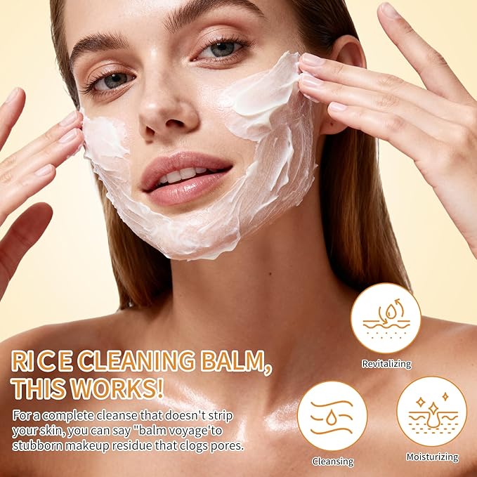 GUOYAOLIFU Makeup Melting Cleansing Balm for Face,Deep Cleansing Facial Balm for Women,Hydrating Makeup Remover Cream,Oil Control,Deep Cleanser,All Skin Types (3.3oz)