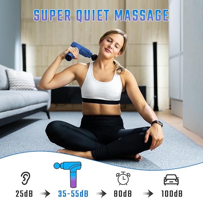 cotsoco Massage Gun Deep Tissue, Fathers Day Dad Gifts, Muscle Massage Gun with 9 Attachment Heads 20 Speeds & Silent Brushless Motor for Pain Relief, Handheld Percussion Back Massager Gun