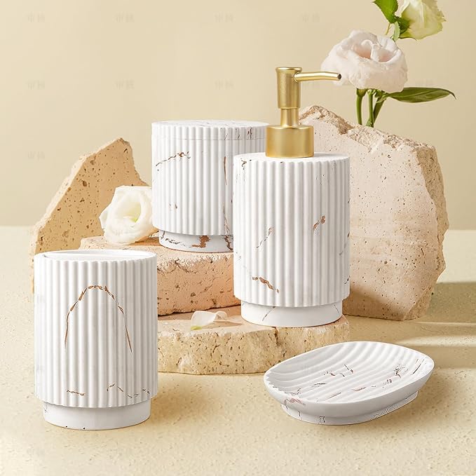 SEEYUAN 4 Pcs Bathroom Accessories Set -Toothbrush Holders Set