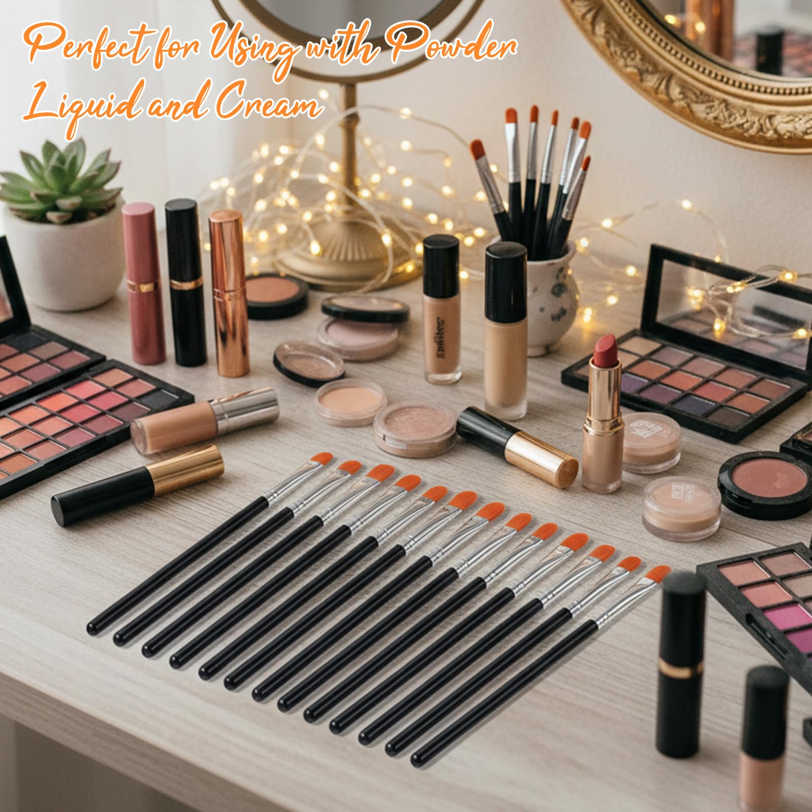 YBEATY 6 Pcs Eye Shadow Primer Applicator Brush for Blending Flat Round Small Concealer Makeup Concealer Brush Professional Eyeshadow Tools for Applying Cream Liquid Shadows and Eye Primer Base
