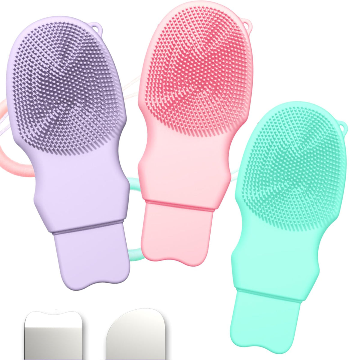 2-Pack Blackhead Remover Double Headed Scraper, Silicone Face Scrubber for Deep Cleansing, Portable Mini Skin Care Tool for Men & Women (Pink + Green)