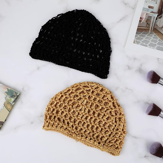 Wig Cap Thick Long Hair Caps Adjustable Net Mesh Braided Weaving Making Crochet Sew Weave Fishnet Grip Headband
