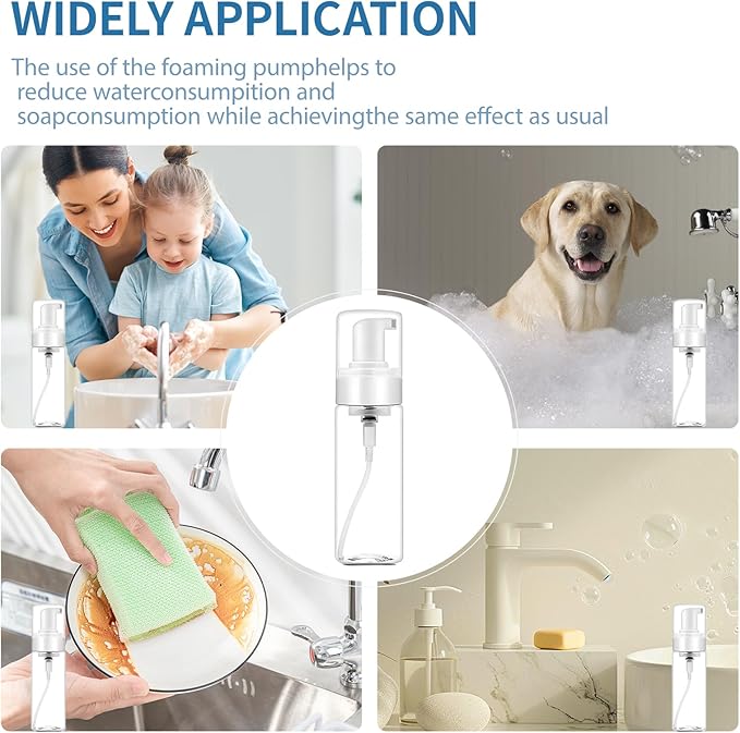 Foam Pump Bottle 1.7oz 2pcs Foaming Soap Dispenser 60ml Foaming Spray Bottle Travel Foam Pump Bottle Empty Travel Foam Bottle Clear Foam Dispenser for Hand Soap Toiletries Shampoo Lotion