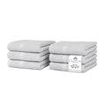 Villa Celestia Cotton Washcloths Set of 6, 12x12 Inch, 100% Ring-Spun Combed Cotton, Soft Absorbent Quick-Dry Wash Cloths for Face and Body, Oeko-TEX Certified, Hotel & Spa Quality, Silver Grey