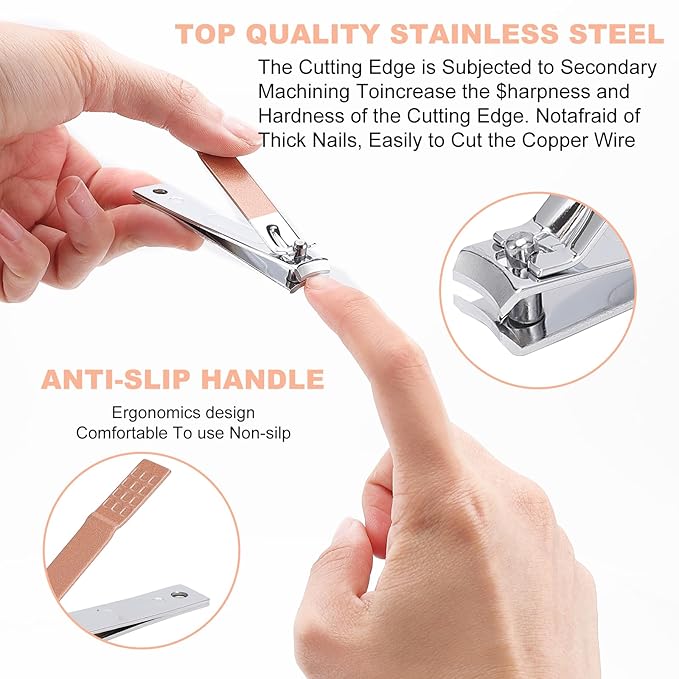9 PCS Premium Manicure Set, AULLUA Nail Clippers, Professional Grooming Gift Kit, Pedicure Kit, Stainless Steel Facial, Cuticle, Nail Care Tools with Luxurious Portable Travel Case, for Women & Men