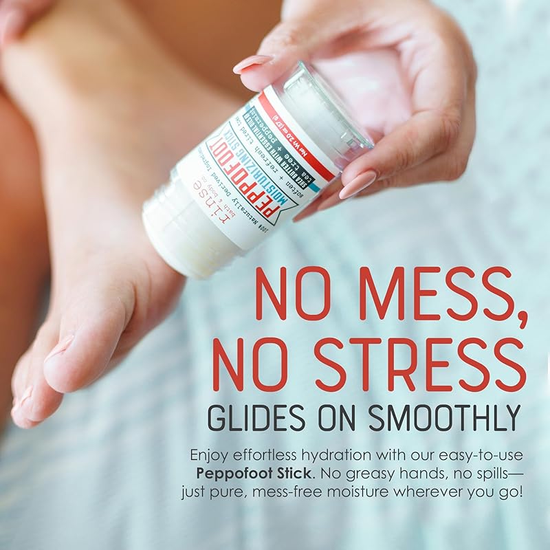 Rinse Bath & Body Peppofoot Heel Balm Stick Concentrated Cracked Heel Treatment, Shea Butter, Peppermint, Tea Tree & Menthol, 2 oz Foot Balm