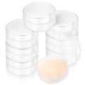 BrightRow 8 Pcs Portable Plastic Travel Cotton Pad Holder with Hanging Loop – Frosted Translucent Cosmetic Case for Makeup Cotton Balls, Toner Pads, and Powder Puff Organization