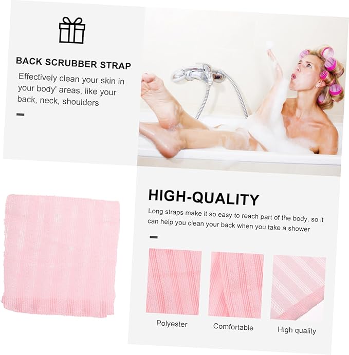 Ipetboom Portable Exfoliating Back Scrubber Strap Dual-Sided Bath Wash Cloth for Deep Cleansing and Relaxation Eco-Friendly Material Travel-Friendly Design for Home Use Go Bathing