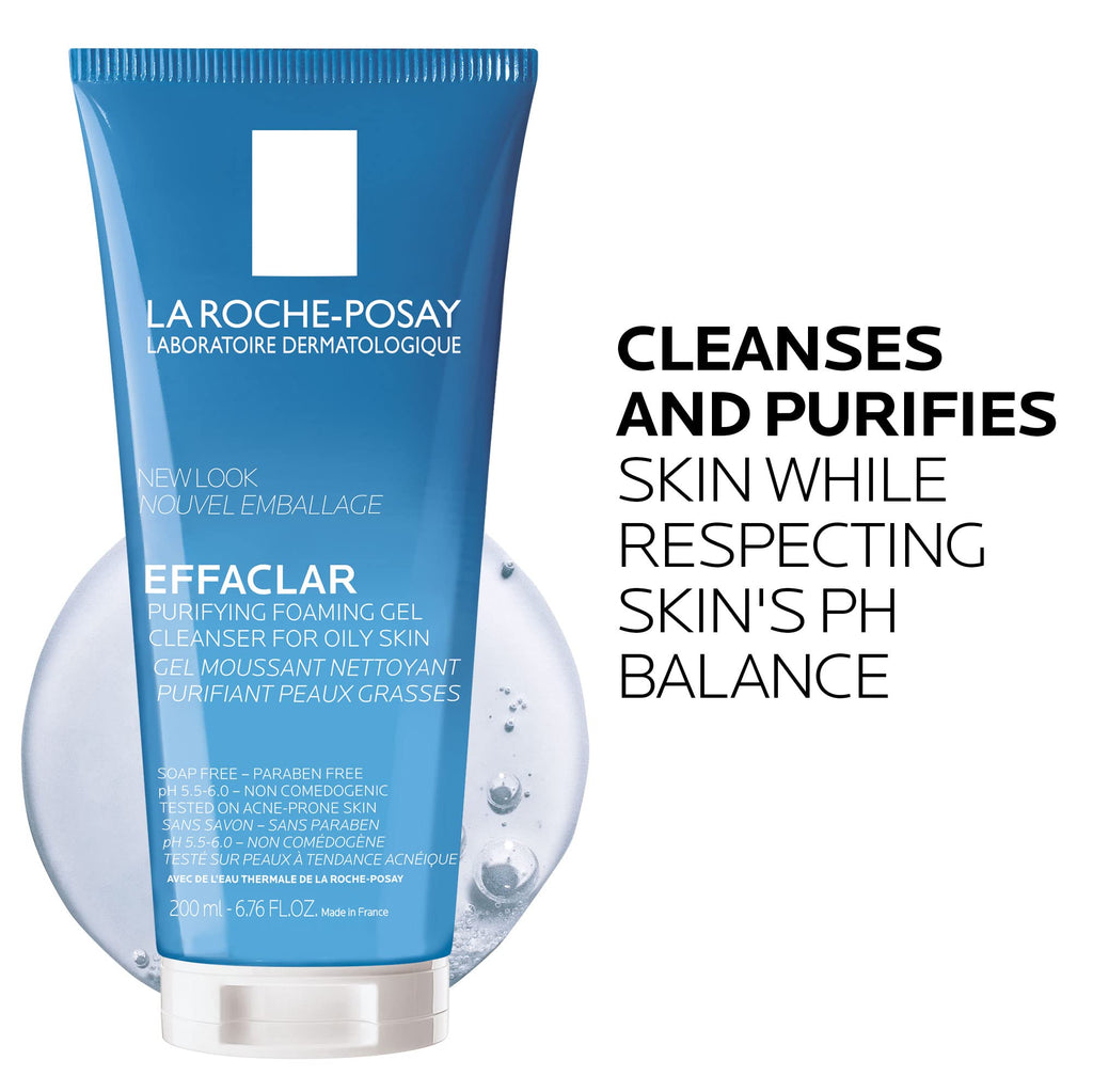 La Roche-Posay Effaclar Foaming Gel Cleanser for Oily Skin, 6.76oz