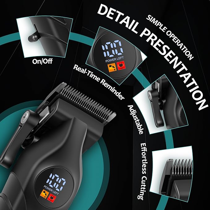 Hair Clippers for Men Professional - Barber Clippers for Hair Cutting & Grooming Rechargeable Beard Trimmer