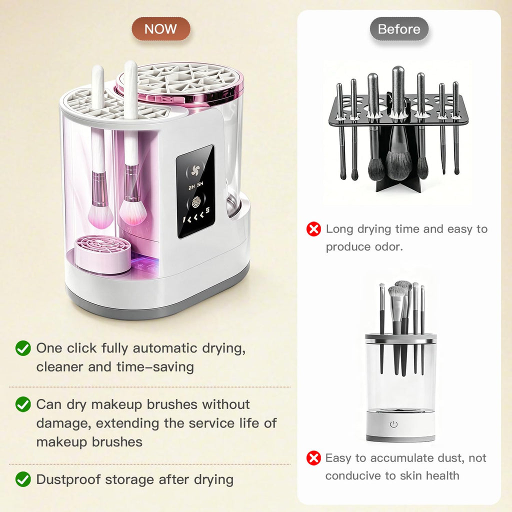 3-IN-1 Electric Makeup Brush Cleaner Machine and Dryer, SBMKK Automatic Make Up Brush Cleaner Tool, for All Size Brush Sponges Beauty Cosmetic Set