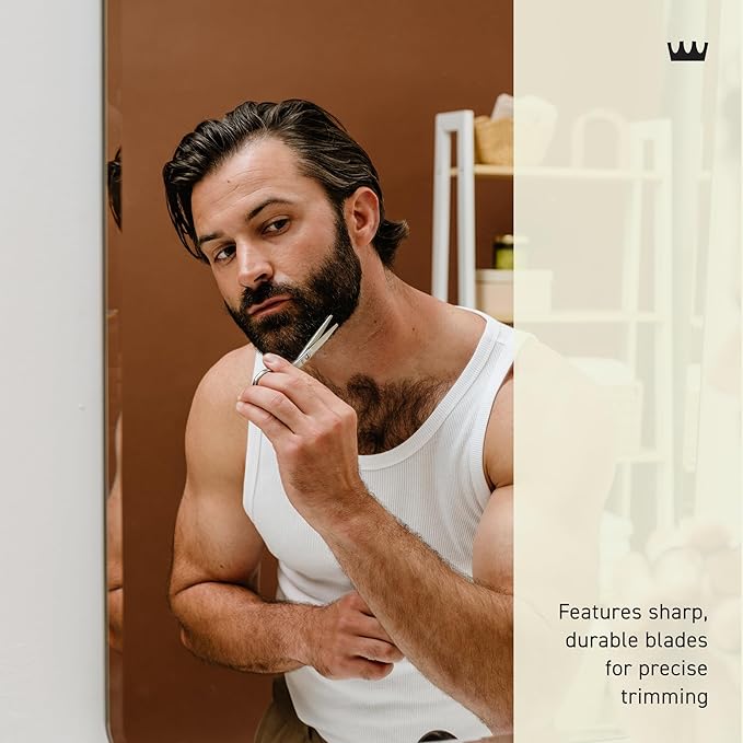 Cremo Beard Accessories, Beard and Mustache Stainless Steel Beard Shears with Synthetic Leather Carrying Case and Comb - Shape, Style And Groom Any Length Facial Hair