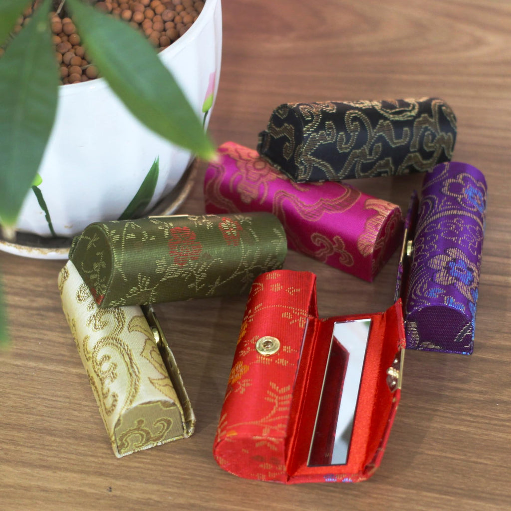 MIAO JIN Lipstick Case with Mirror Small Lipstick Holder for Purse