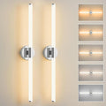 Bathroom Wall Sconces Set of 2 Hardwired Dimmable 5CCT LED Bathroom Light Fixtures Over Mirror 360° Full Lighting 31" Long Vanity Light Bar Modern Chrome Wall Sconce for Bedroom Living Room