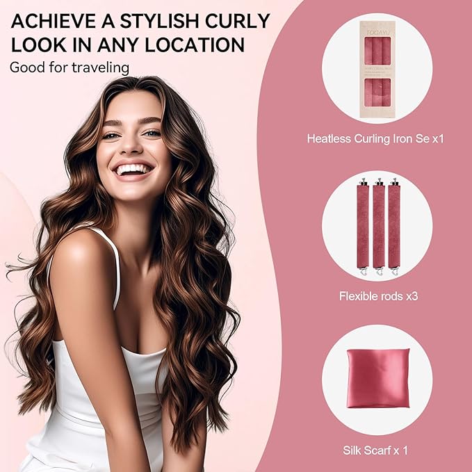 Togayu Heatless Curls Overnight Hair Care Set - Jumbo Velvet Hair Curlers