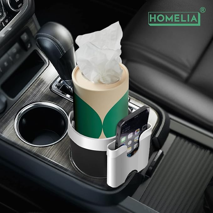 Car Tissue Holder with Facial Tissues Bulk - Car Tissues Cylinder - Travel Bulk Pack - Round Cube Boxes - Replacement for Kleenex Tubes - Tissues Cube Boxes 4 pack