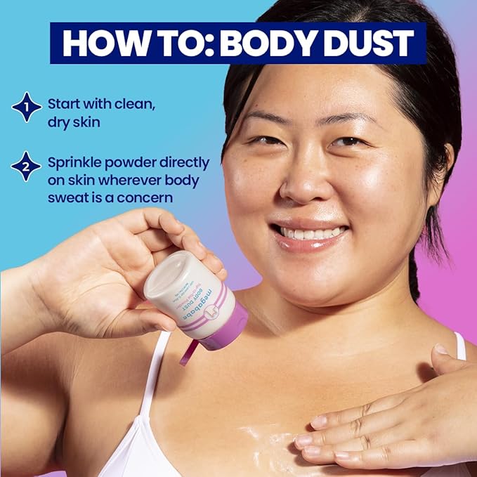 Megababe Sweat Absorbing Body Powder - Body Dust | Hot Weather Essential | with Lavender & Aloe | Talc-Free, All Natural | 1.7 oz (Pack of 1)