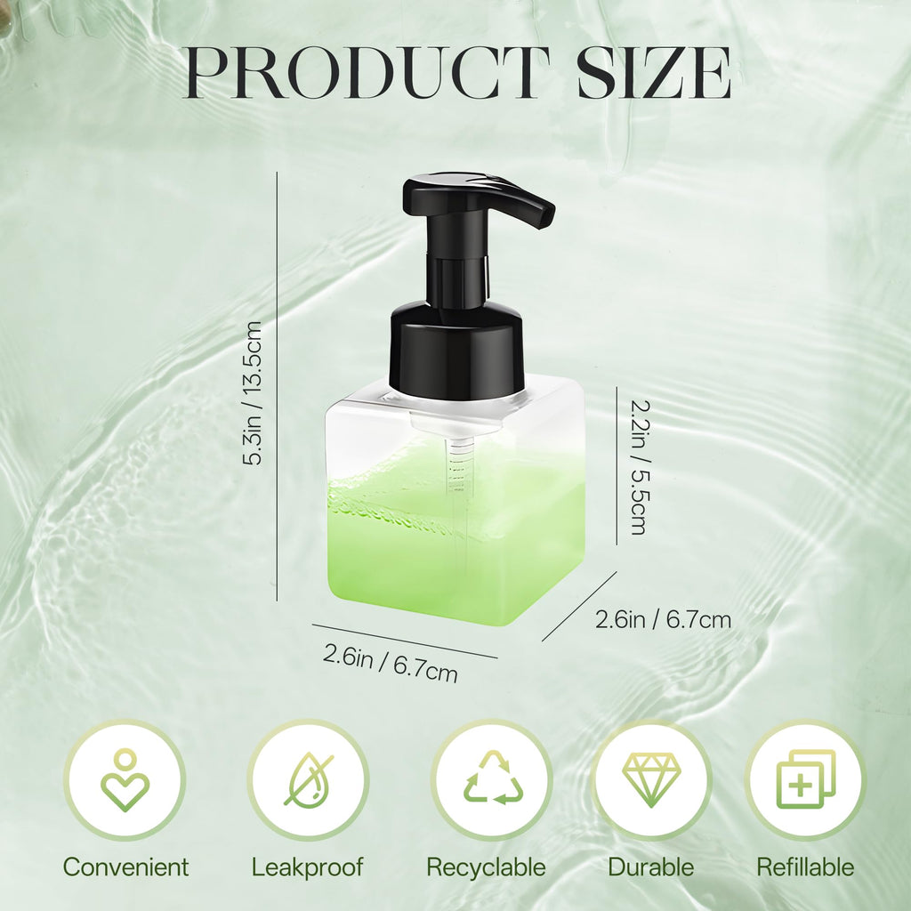 30 pcs 8.5 oz Foaming Soap Dispenser Plastic Foaming Pump Bottle, Refillable Dispenser with Plastic Pump, Empty Hand Bottles for Liquid Soap, Shampoo, Bathroom,Hotel,Restaurant (30, Transparent)