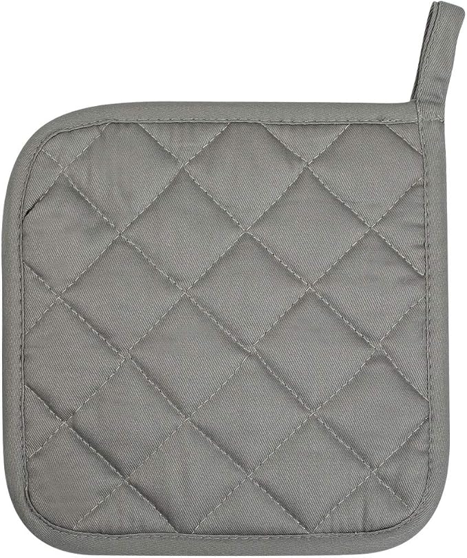 Lifaith 6 Pack Potholders Kitchen Pot Holders Set,Cotton Pot Holders for Kitchen 7 inch hot Pads,Heat Resistant Hot Pads for Cooking and Baking Dark Grey